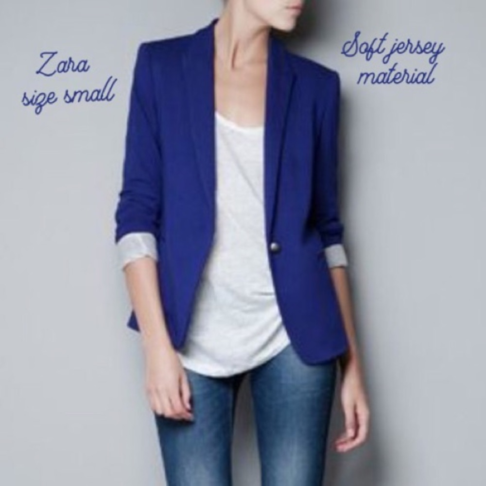 Zara cotton jersey blazer size small EUC
